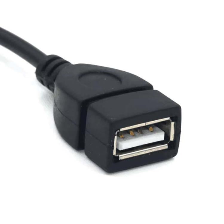 10pcs 3.5mm Male Round Head To USB 2.0 Female USB Disk Car MP3 Data Transmission Cable - Black