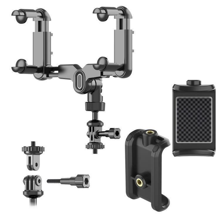 Car Rearview Mirror Bracket Camera Mobile Phone Fixing Base Accessories - With Phone Clip
