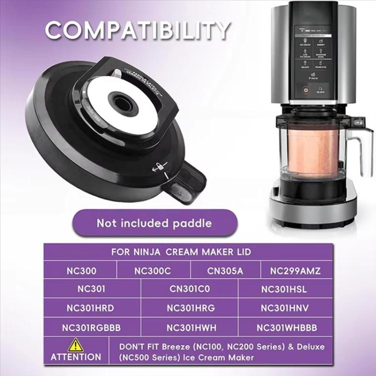 Replacement Outer Bowl Lid For Ninja NC299AMZ/NC301/NC300 Ice Cream Maker - Black