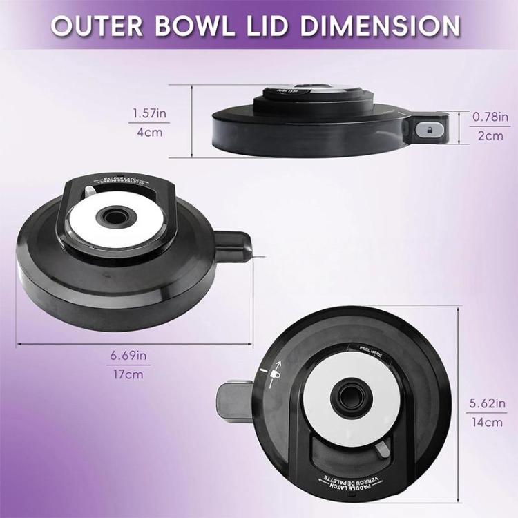 Replacement Outer Bowl Lid For Ninja NC299AMZ/NC301/NC300 Ice Cream Maker - Black
