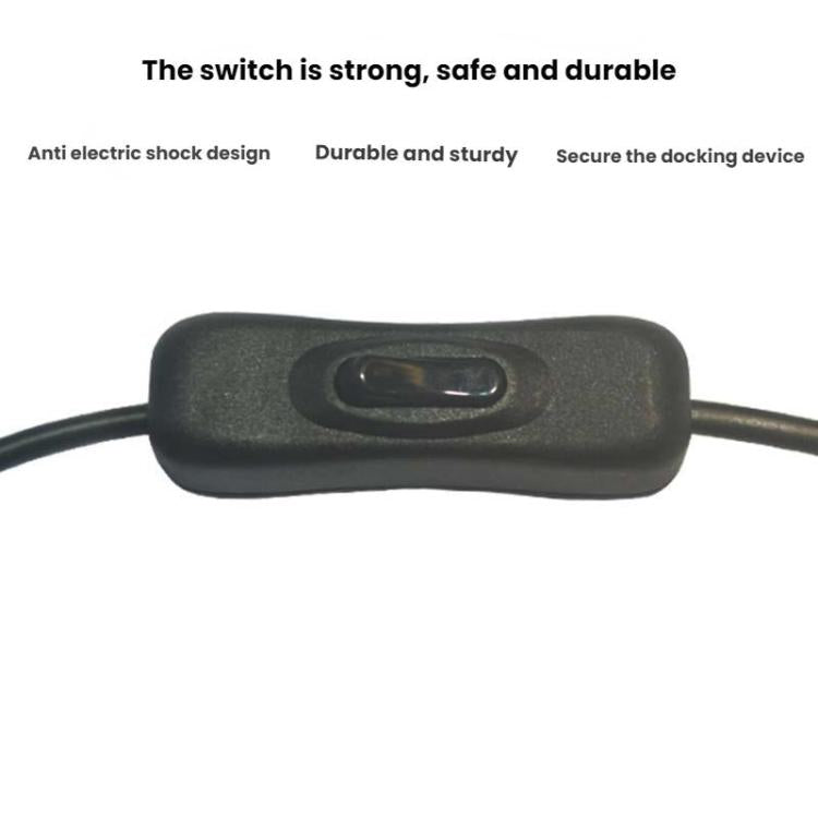 2pcs 5.5x2.1mm Male Female Connection Cable DC Switch Cable 304 Switch Power Cable - Black