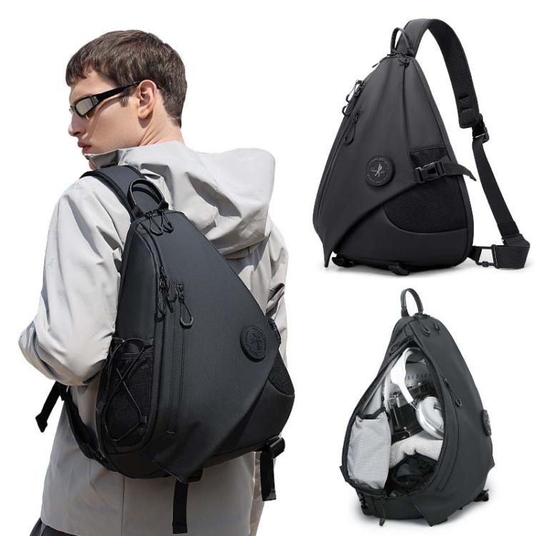 BANGE FW-232 Men Rreast Bag Large Capacity Outdoor Riding Backpack Shoulder Crossbody Bag - Black