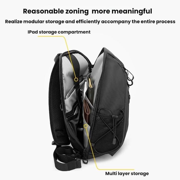 BANGE FW-232 Men Rreast Bag Large Capacity Outdoor Riding Backpack Shoulder Crossbody Bag - Black