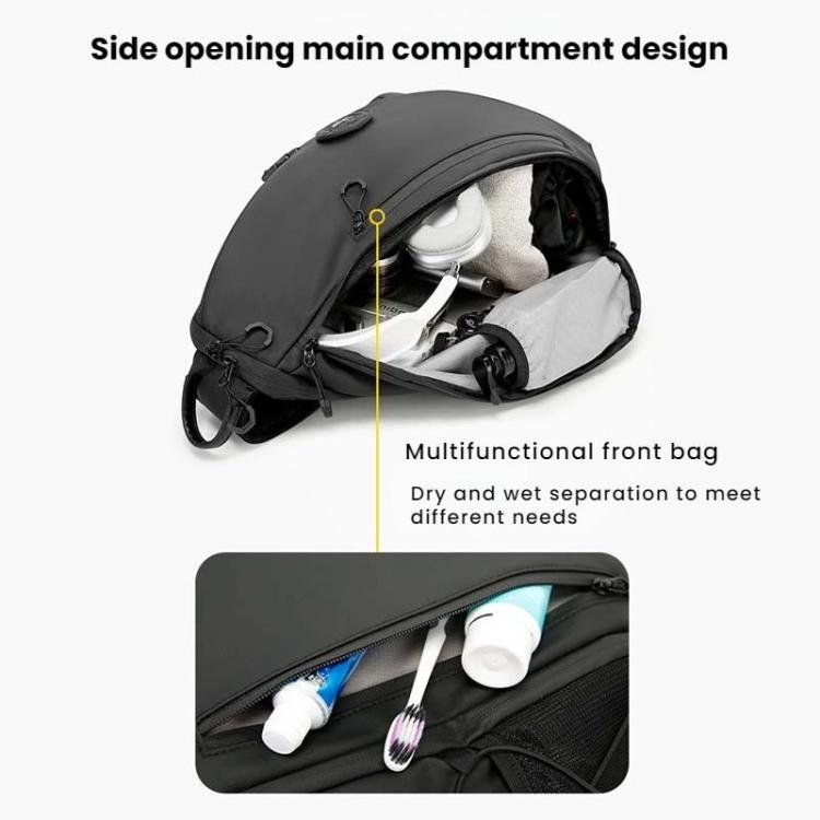 BANGE FW-232 Men Rreast Bag Large Capacity Outdoor Riding Backpack Shoulder Crossbody Bag - Black