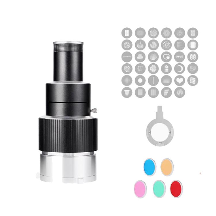 Adjustable Focus DIY Optical Snoot for Bowens Mount Flash Conical Lens Photography Light Modifier 35 Templates Kit