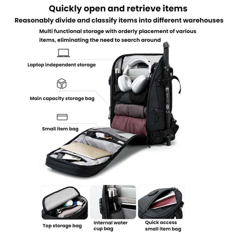 BANGE  FW-226 Men Outdoor Large Capacity Backpack Sports Bag - Black