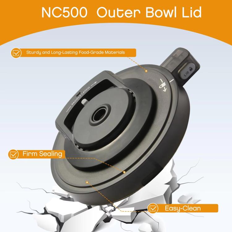 Replacement Outer Bowl Lid For Ninja NC500 Series Ice Cream Maker NC501/NC501H/NC501HBL - Black