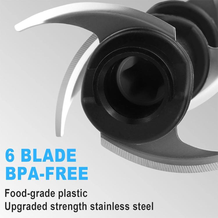 Replacement 6-Blade For Ninja Blender 72 Oz Pitcher BL500 BL660 BL700 BL740 NJ600C - Silver