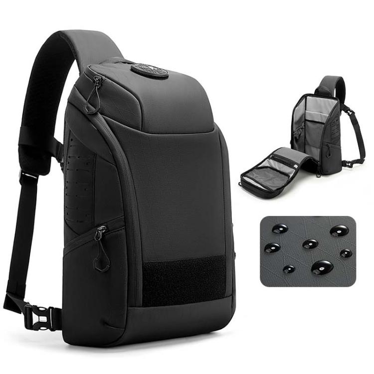 BANGE FW-227 Men Outdoor Cycling Breast Pack Crossbody Bag Large Capacity Hiking Backpack - Black