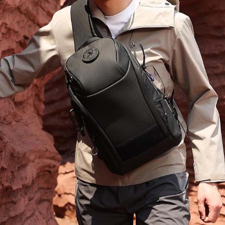 BANGE FW-227 Men Outdoor Cycling Breast Pack Crossbody Bag Large Capacity Hiking Backpack - Black
