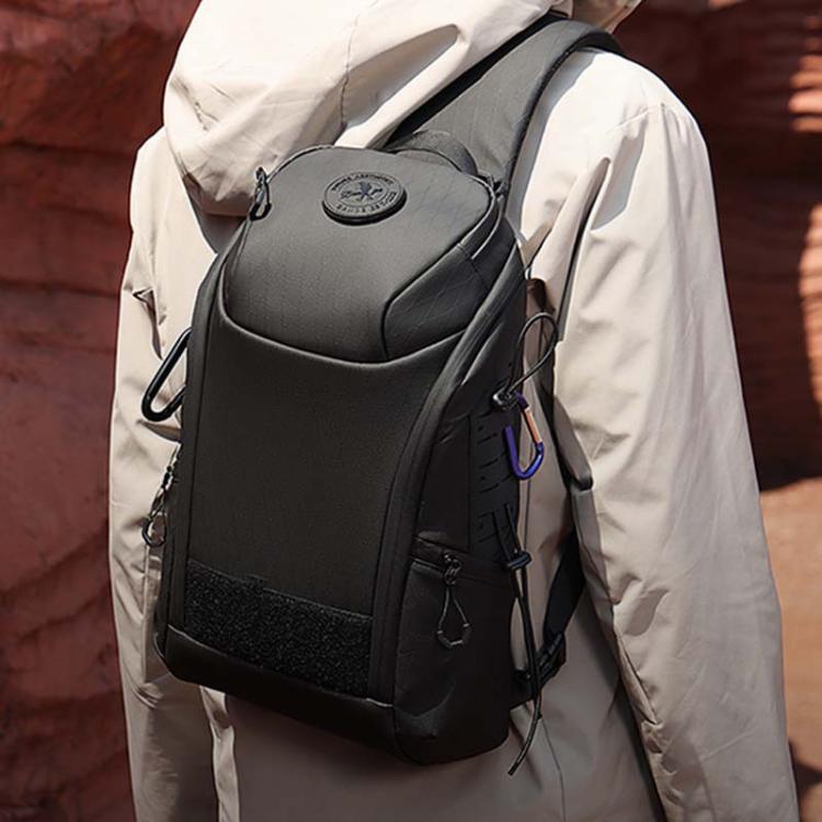 BANGE FW-227 Men Outdoor Cycling Breast Pack Crossbody Bag Large Capacity Hiking Backpack - Black