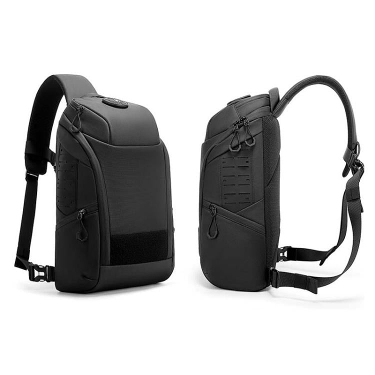 BANGE FW-227 Men Outdoor Cycling Breast Pack Crossbody Bag Large Capacity Hiking Backpack - Black