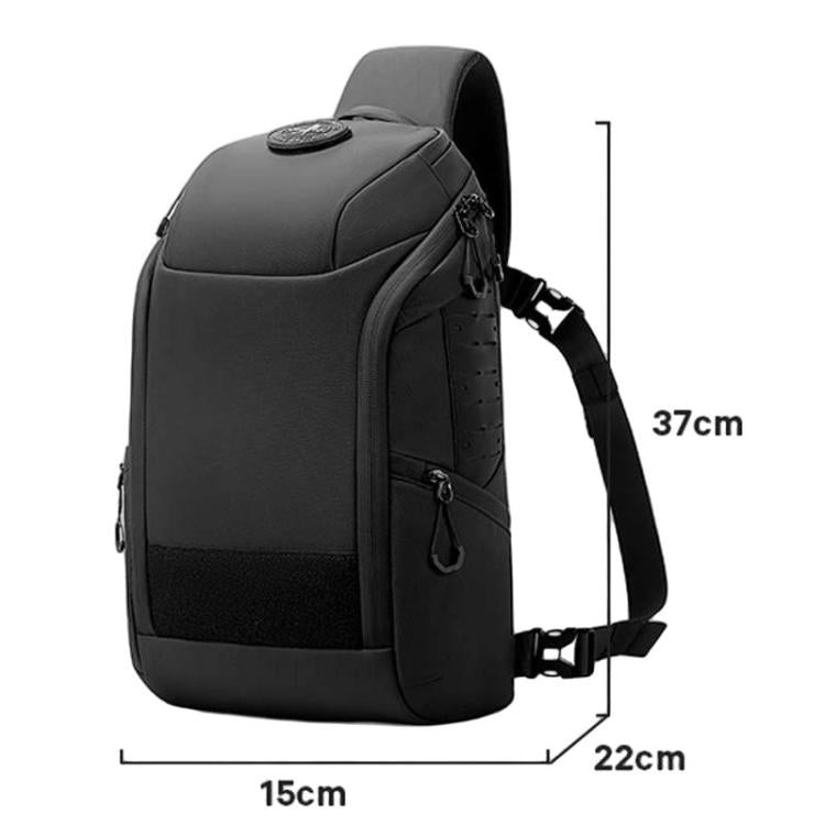 BANGE FW-227 Men Outdoor Cycling Breast Pack Crossbody Bag Large Capacity Hiking Backpack - Black