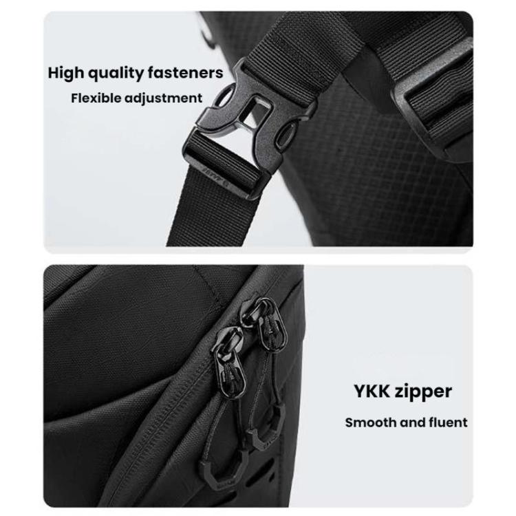 BANGE FW-227 Men Outdoor Cycling Breast Pack Crossbody Bag Large Capacity Hiking Backpack - Black