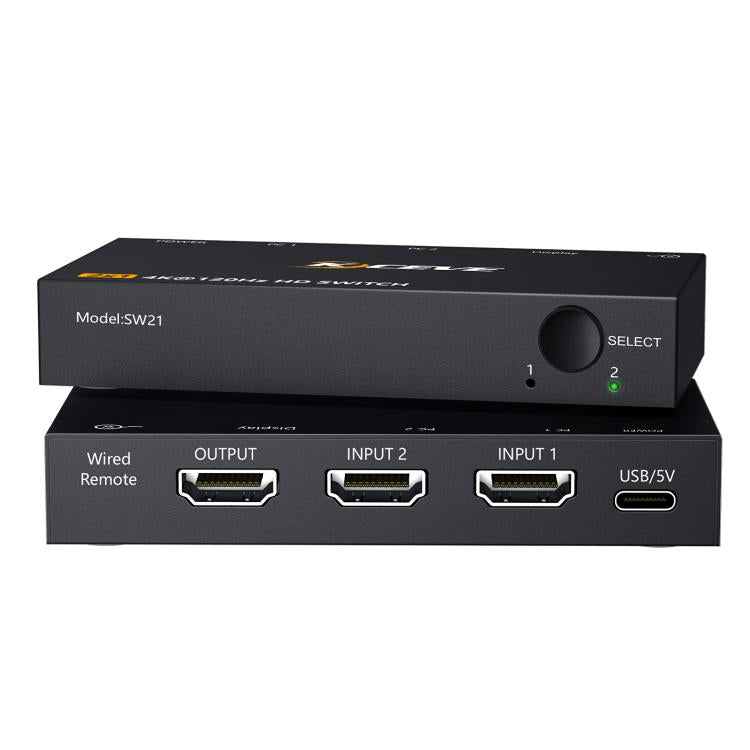 KCEVE SW21 2 In 1 Out HDMI Two-Way Switch 8K 60Hz HD Computer TV Video Splitter