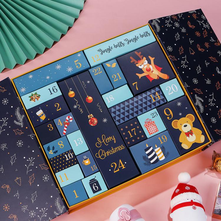 Christmas Advent Calendar Blind Box 24 Empty DIY Gift Boxes Countdown Surprise For Kids & Adults
