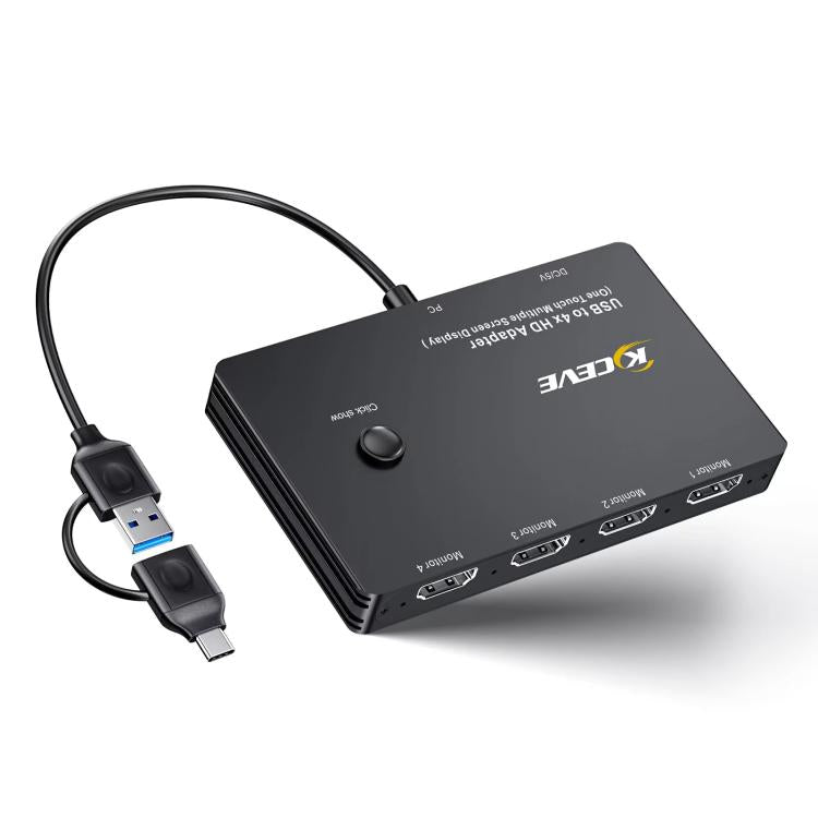 KCEVE MSTH14 USB / Type-C To 4 HDMI Port Adapter KVM Switch