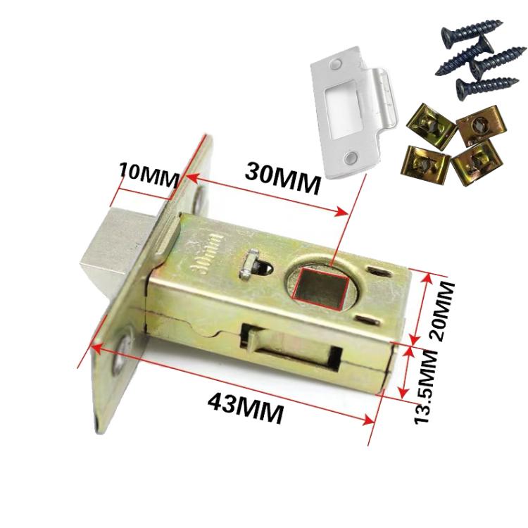 30mm Bathroom Door Lock Tongue+Screw Fixing Device Insert Lock Body Zinc Alloy Lock Head
