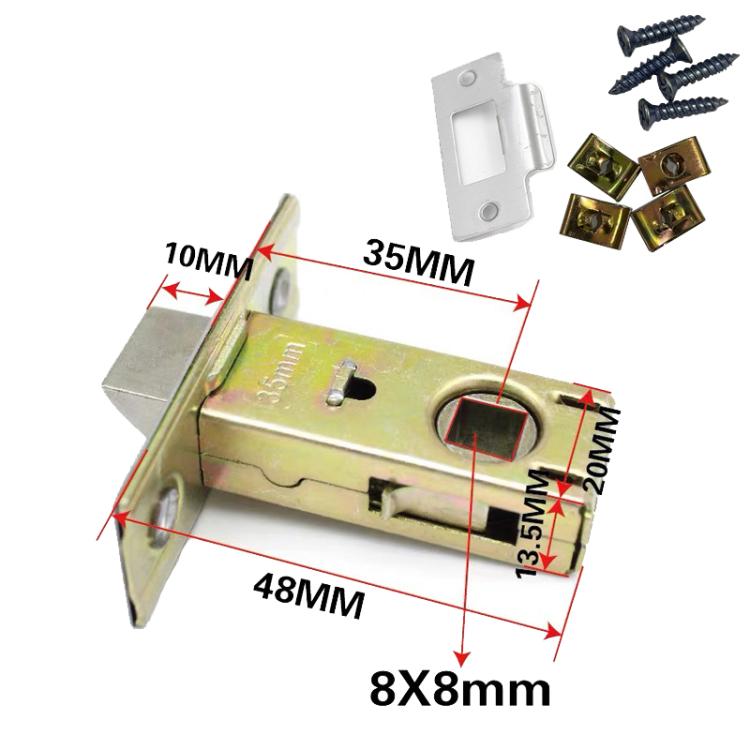 35mm Bathroom Door Lock Tongue+Screw Fixing Device Insert Lock Body Zinc Alloy Lock Head