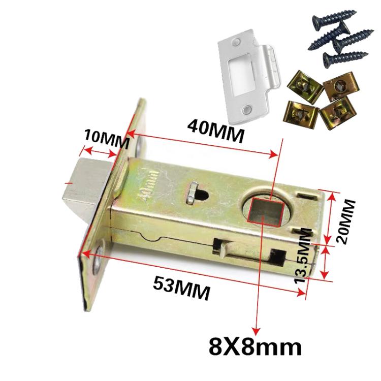 40mm Bathroom Door Lock Tongue+Screw Fixing Device Insert Lock Body Zinc Alloy Lock Head