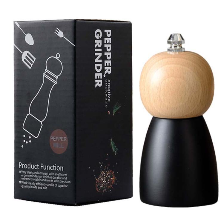 Round Head Manual Pepper Mill Ceramic Core Kitchen Tool, Spec: 8 inch With Box
