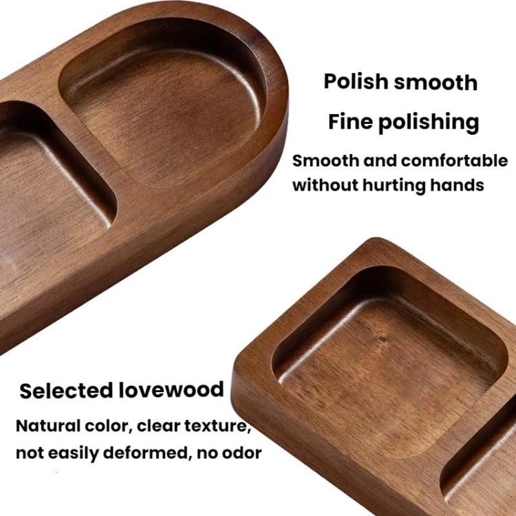4 Grid Solid Wood Dipping Dish Beef Barbecue Hot Pot Kimchi Flavor Snack Plate