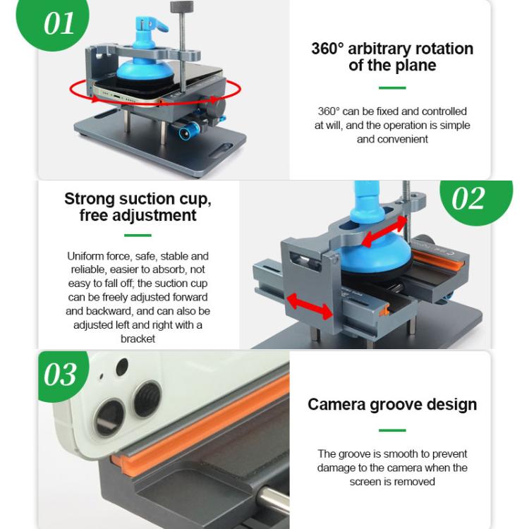 RELIFE RL-601S Plus 2 In 1 Split Screen Rotating Mobile Phone Repair Fixture Multifunctional Rotating Clamp