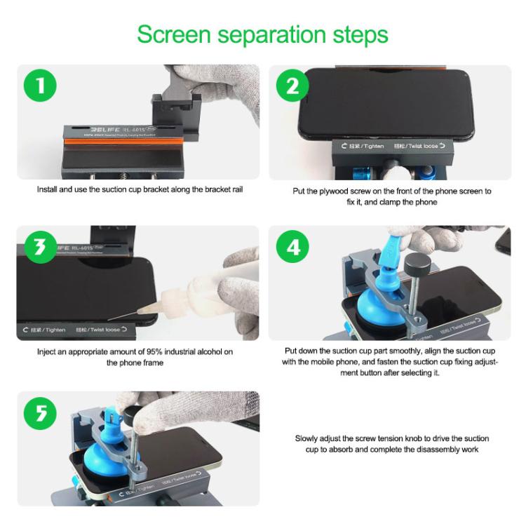 RELIFE RL-601S Plus 2 In 1 Split Screen Rotating Mobile Phone Repair Fixture Multifunctional Rotating Clamp