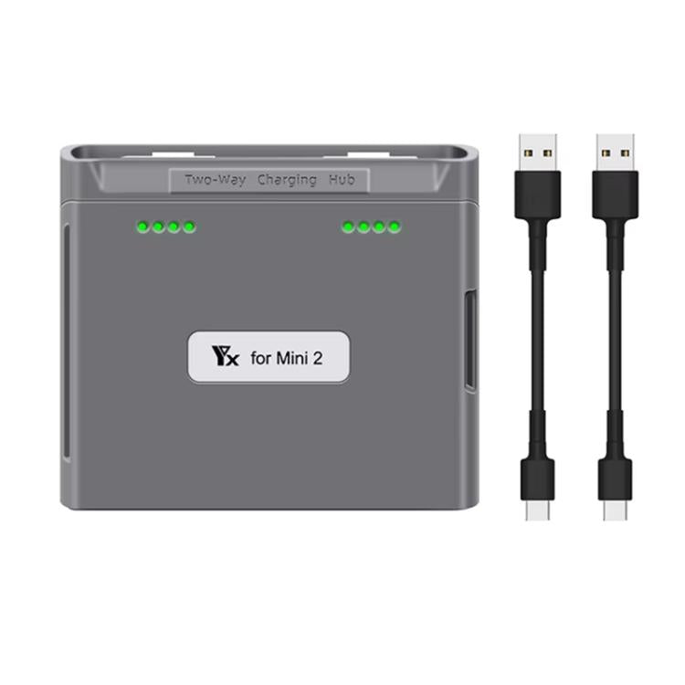 For DJI Mini 2 SE/Mini 2/Mini 4K YX Charger 2-way Battery Charging Hub - Gray