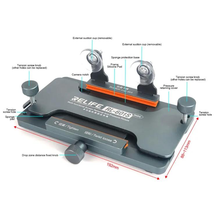 RELIFE RL-601S Mini Mobile Phone Screen Removal Clamp Easily Remove Glass Back Cover and Secure Screen Mold