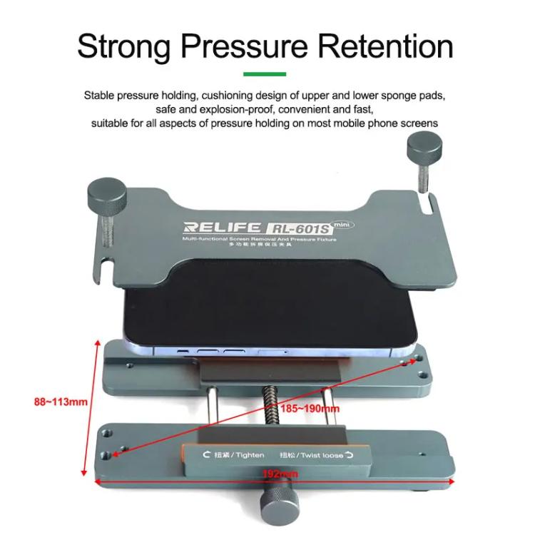 RELIFE RL-601S Mini Mobile Phone Screen Removal Clamp Easily Remove Glass Back Cover and Secure Screen Mold