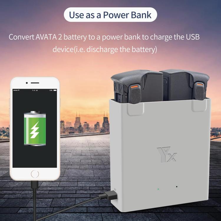 For DJI Avata 2 YX Dual-Channel Battery Charging Hub Smart Maintenance Station - Gray