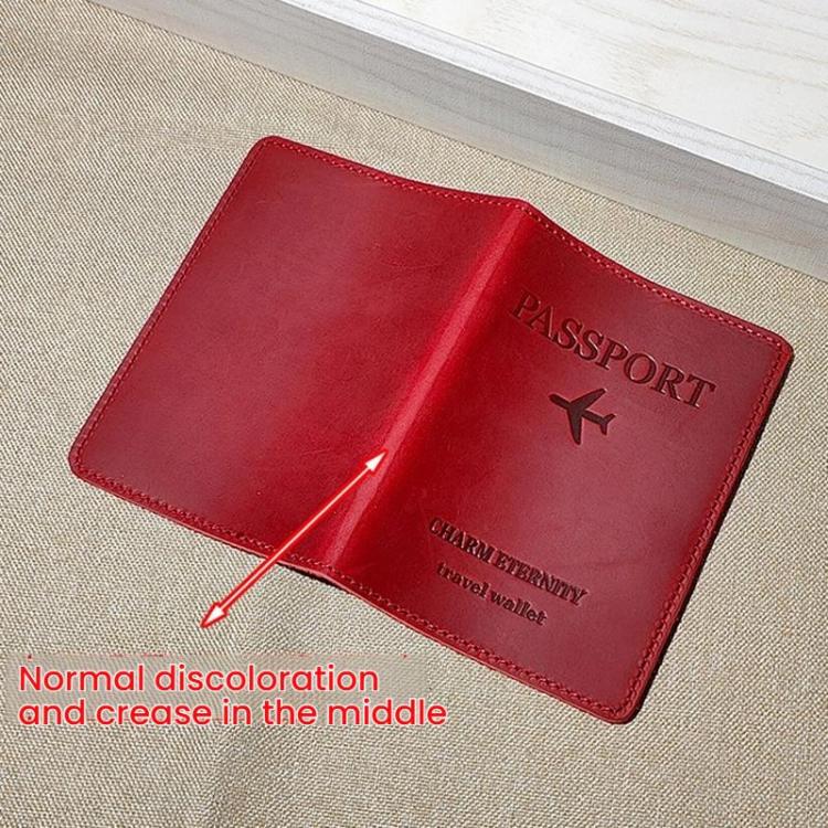 Crazy Horse Leather Passport Holder Ticket Case Travel Document Organizer For Men & Women