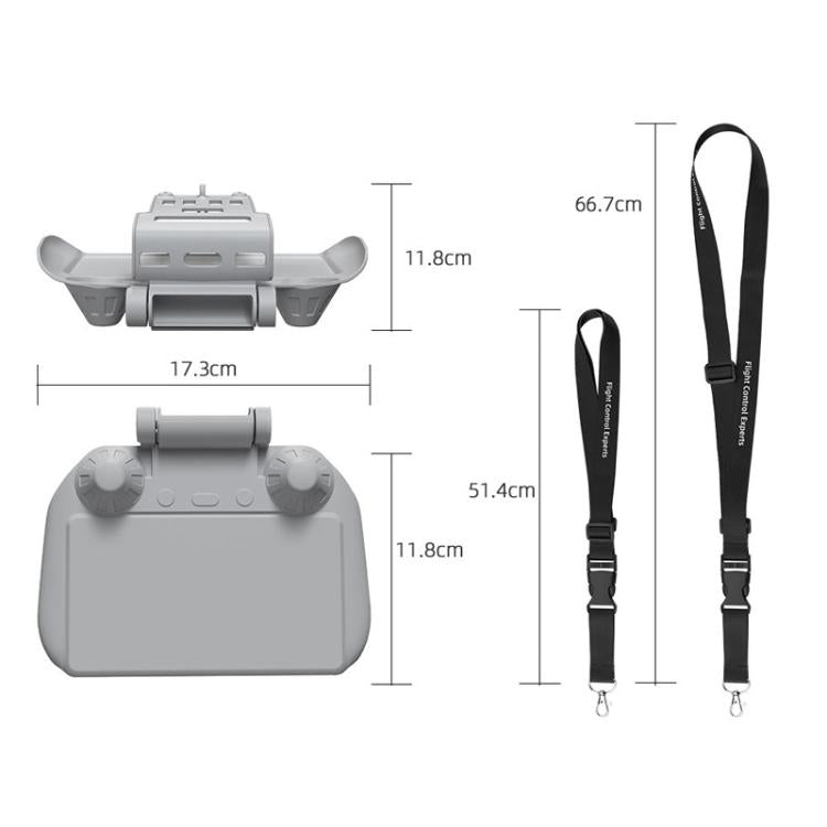 For DJI Mavic Air 2/Mavic 3 Pro BRDRC Remote Control Hood + Hanging Belt - 2pcs /Set