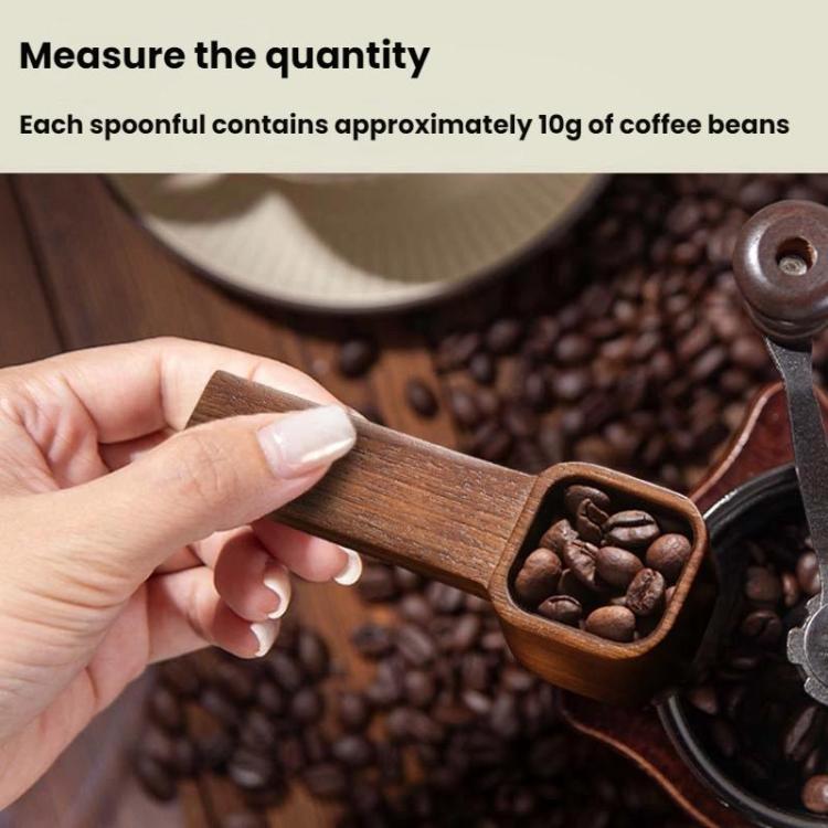 Long Handle Solid Wood Square Coffee Spoon Measuring Seasoning Scoop Teaspoon