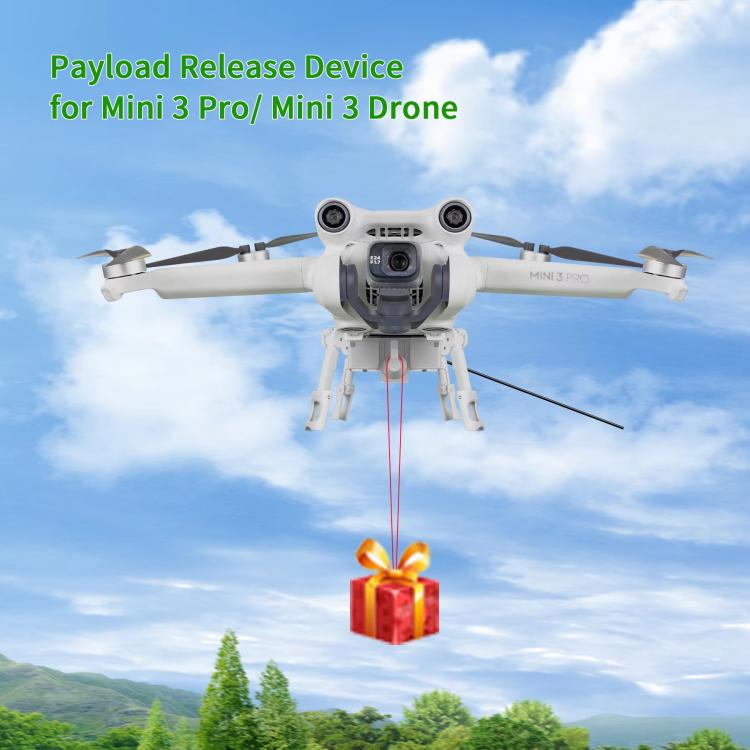 For DJI Mini 3 Pro / Mini 3 Drone YX Airdrop System Rechargeable Thrower Load 200g - Light Gray