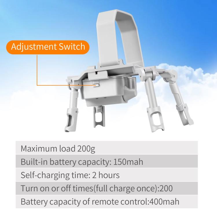 For DJI Mini 3 Pro / Mini 3 Drone YX Airdrop System Rechargeable Thrower Load 200g - Light Gray