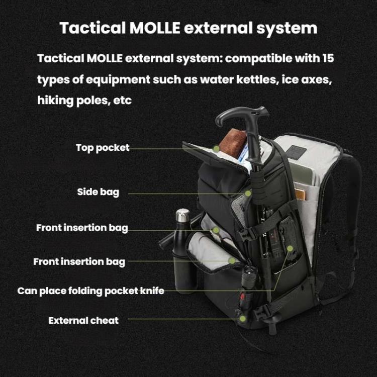 BANGE FW-230 Outdoor Adventure Backpack Multifunctional Hiking Cycling Bag - Black
