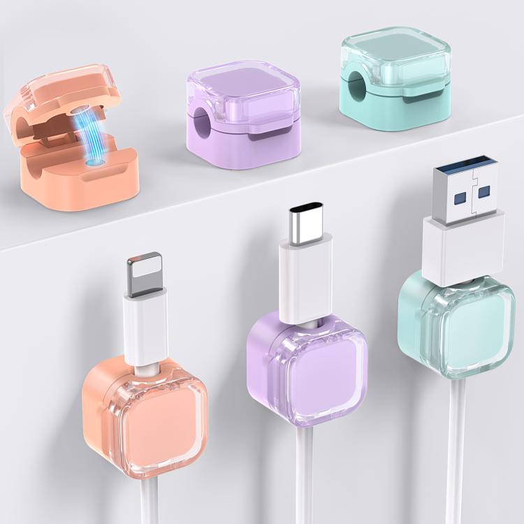 AhaStyle WG159 6pcs Magnetic Desktop Storage Cable Organizer Plastic Cable Clip