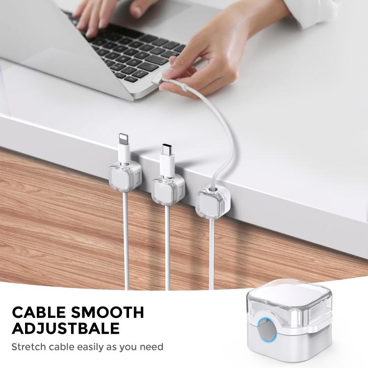 AhaStyle WG159 6pcs Magnetic Desktop Storage Cable Organizer Plastic Cable Clip