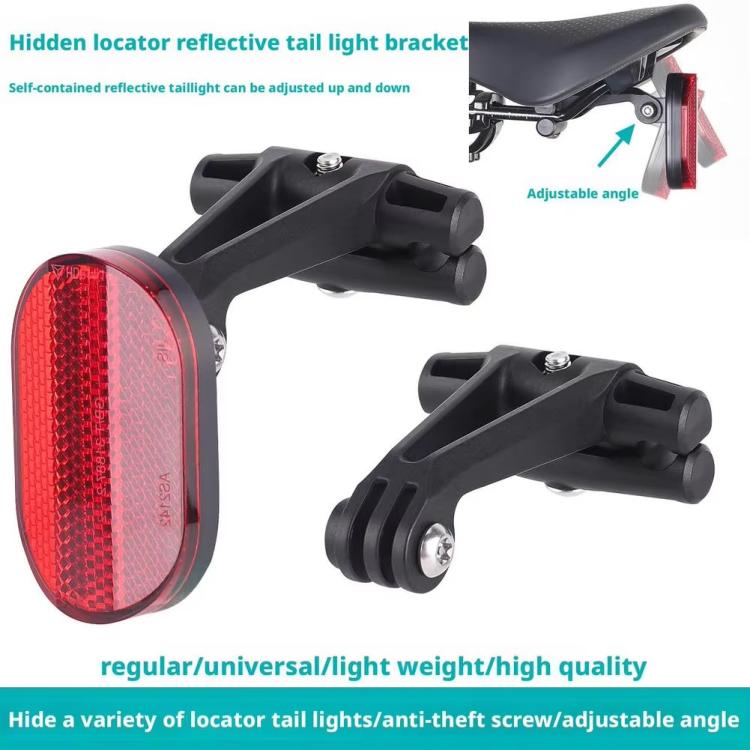 Bike Hidden Tracker Mount with Reflective Safety Taillight For AirTag 2nd Gen / AirTag 1st Gen/Samsung Galaxy SmartTag/Huawei Tag Holder - Black