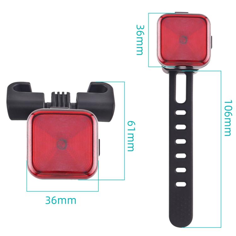 Seat Cushion Bicycle Charging Taillights Smart Brake Sensing Taillights Night Riding Waterproof Warning Lights