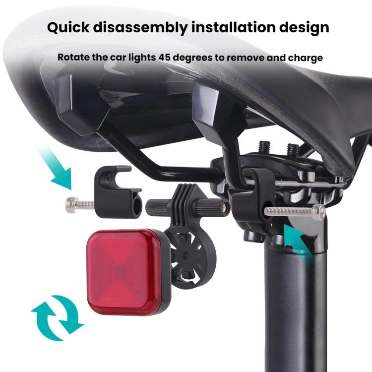 Seat Post Bicycle Charging Taillights Smart Brake Sensing Taillights Night Riding Waterproof Warning Lights