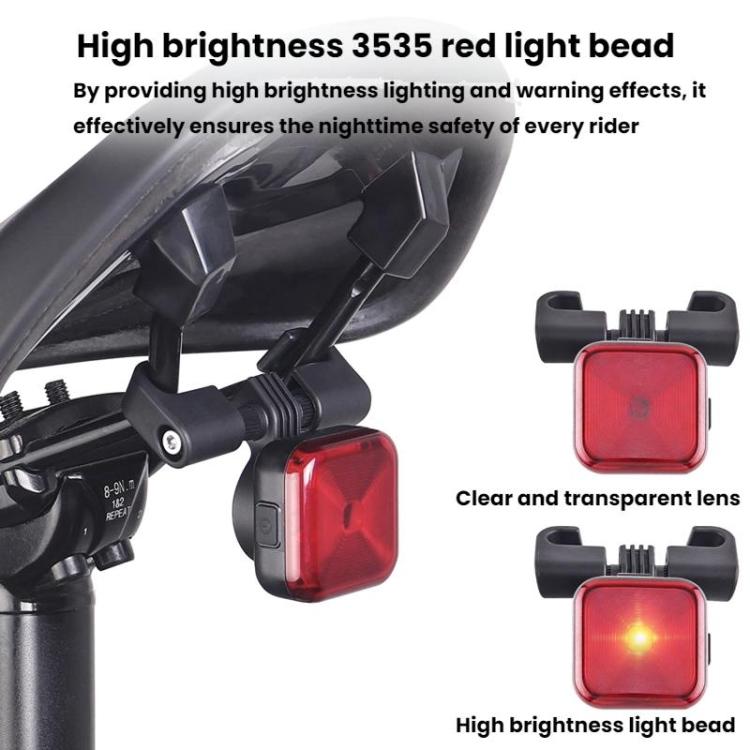 Seat Cushion Bicycle Charging Taillights Smart Brake Sensing Taillights Night Riding Waterproof Warning Lights