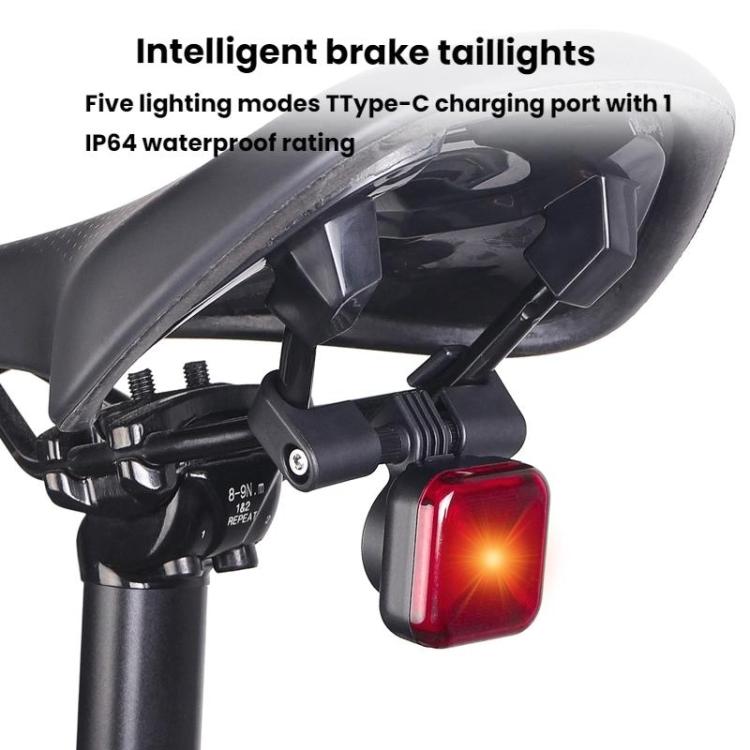 Seat Cushion Bicycle Charging Taillights Smart Brake Sensing Taillights Night Riding Waterproof Warning Lights