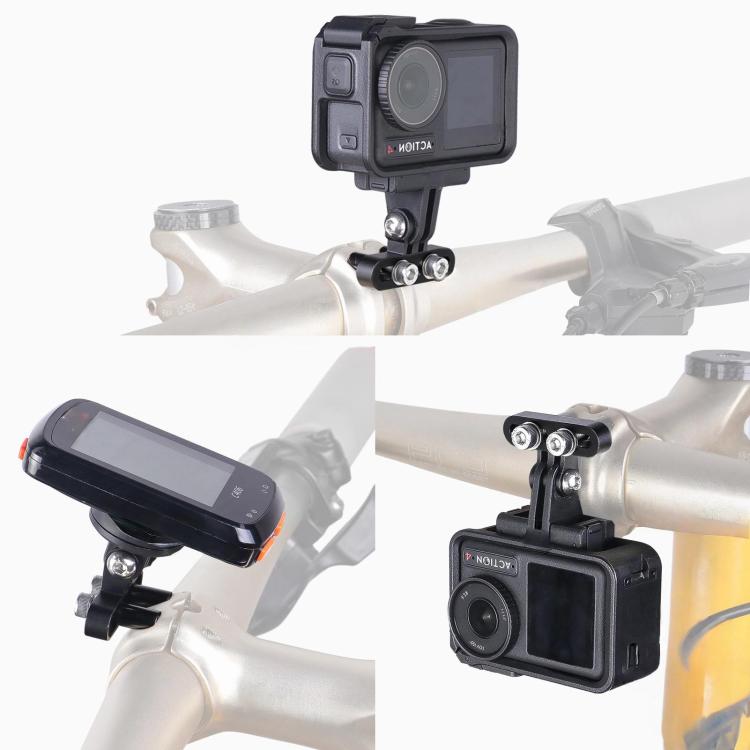 Bicycle Computer Stand Adjustable Angle Extension Rack Mountain Bike Sports Camera Stand - Black