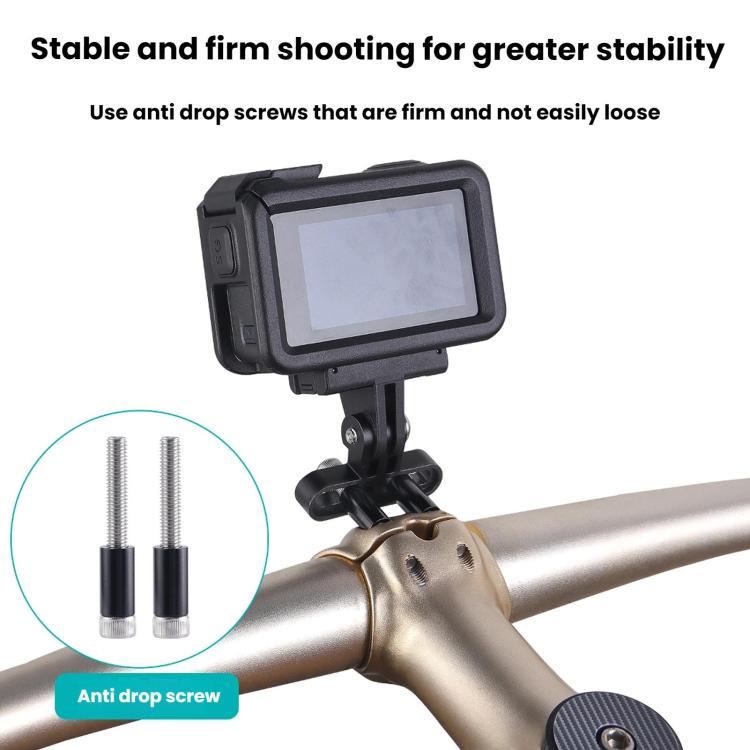 Bicycle Computer Stand Adjustable Angle Extension Rack Mountain Bike Sports Camera Stand - Black