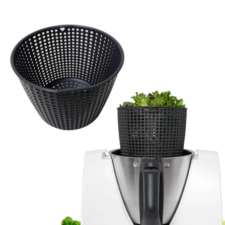 For Thermomix TM5/TM6 Salad Spinner & Storage Basket Rotating Vegetable Dryer - Deep Gray