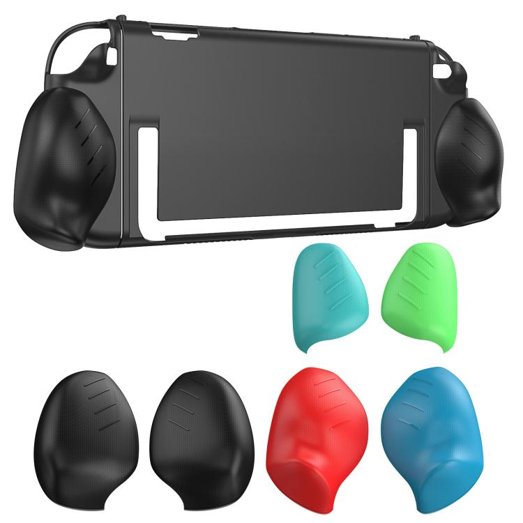 For Nintendo Switch 2 Split Design Crystal PC Protective Case with 3 Sizes Ergonomic Grips Clear+ Red Blue