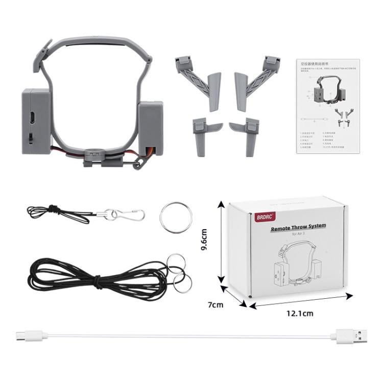 For DJI AIR 3S/AIR 3 BRDRC Drone Airdrop Accessories - Dark Gray